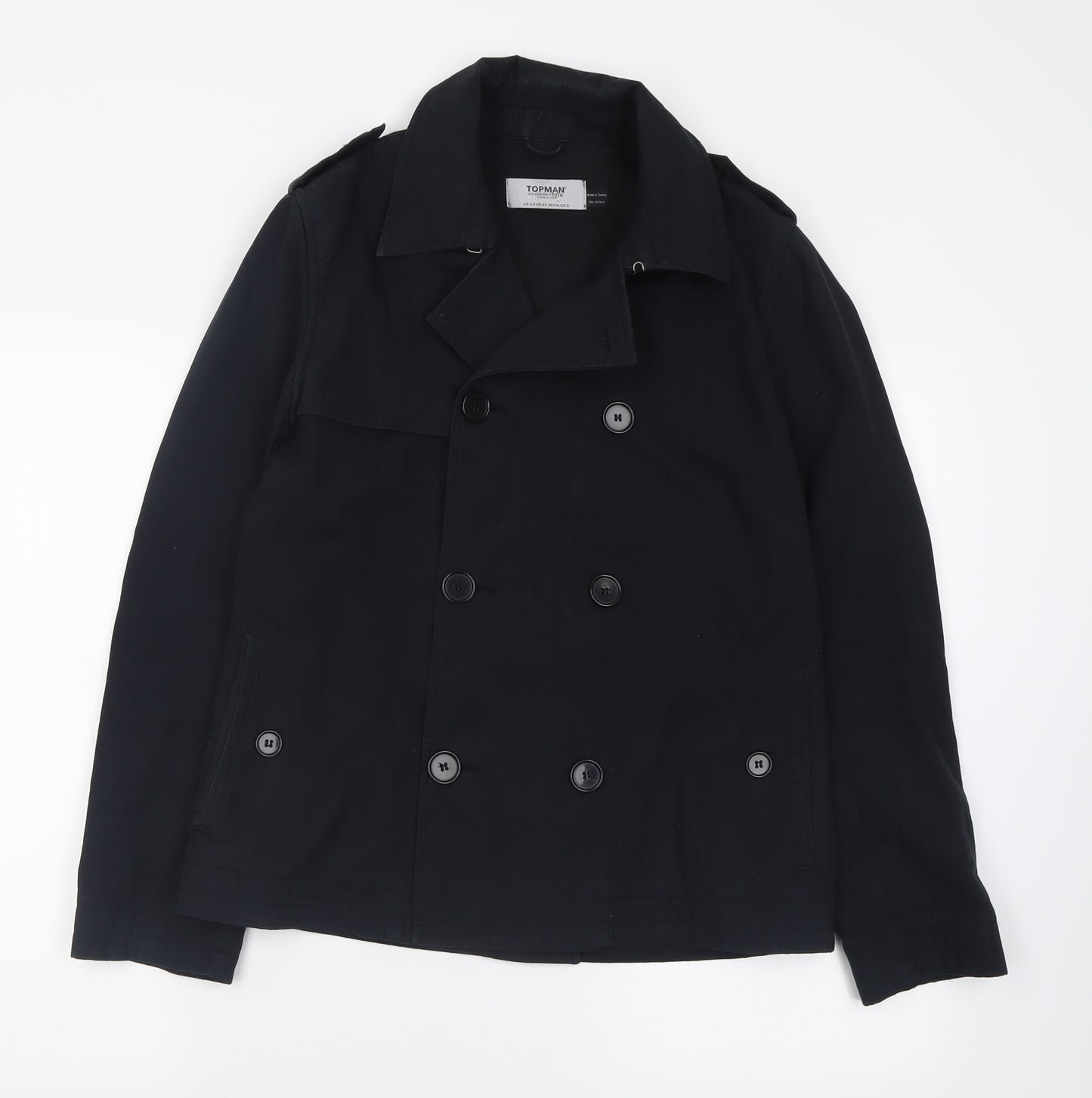 Topman Mens Black   Jacket  Size S  Button