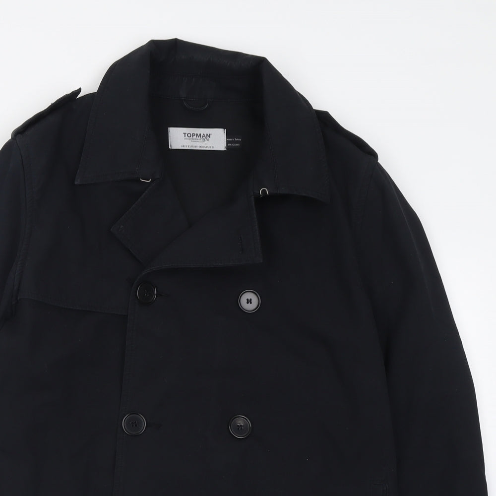 Topman Mens Black   Jacket  Size S  Button