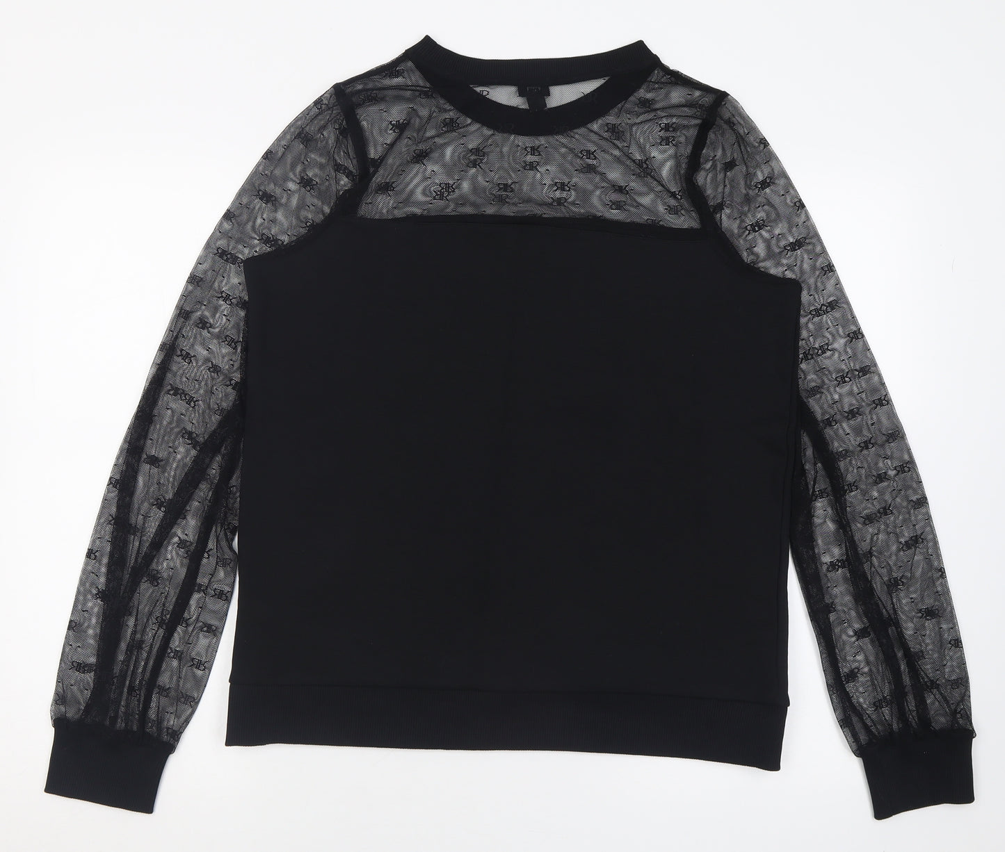River Island Womens Black  Cotton Pullover Sweatshirt Size M  Pullover