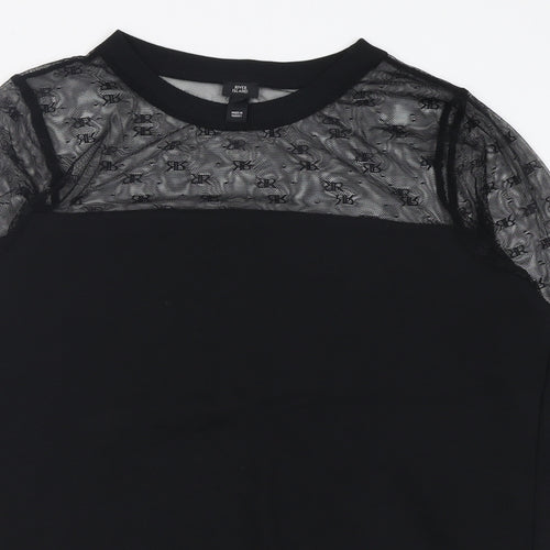 River Island Womens Black  Cotton Pullover Sweatshirt Size M  Pullover