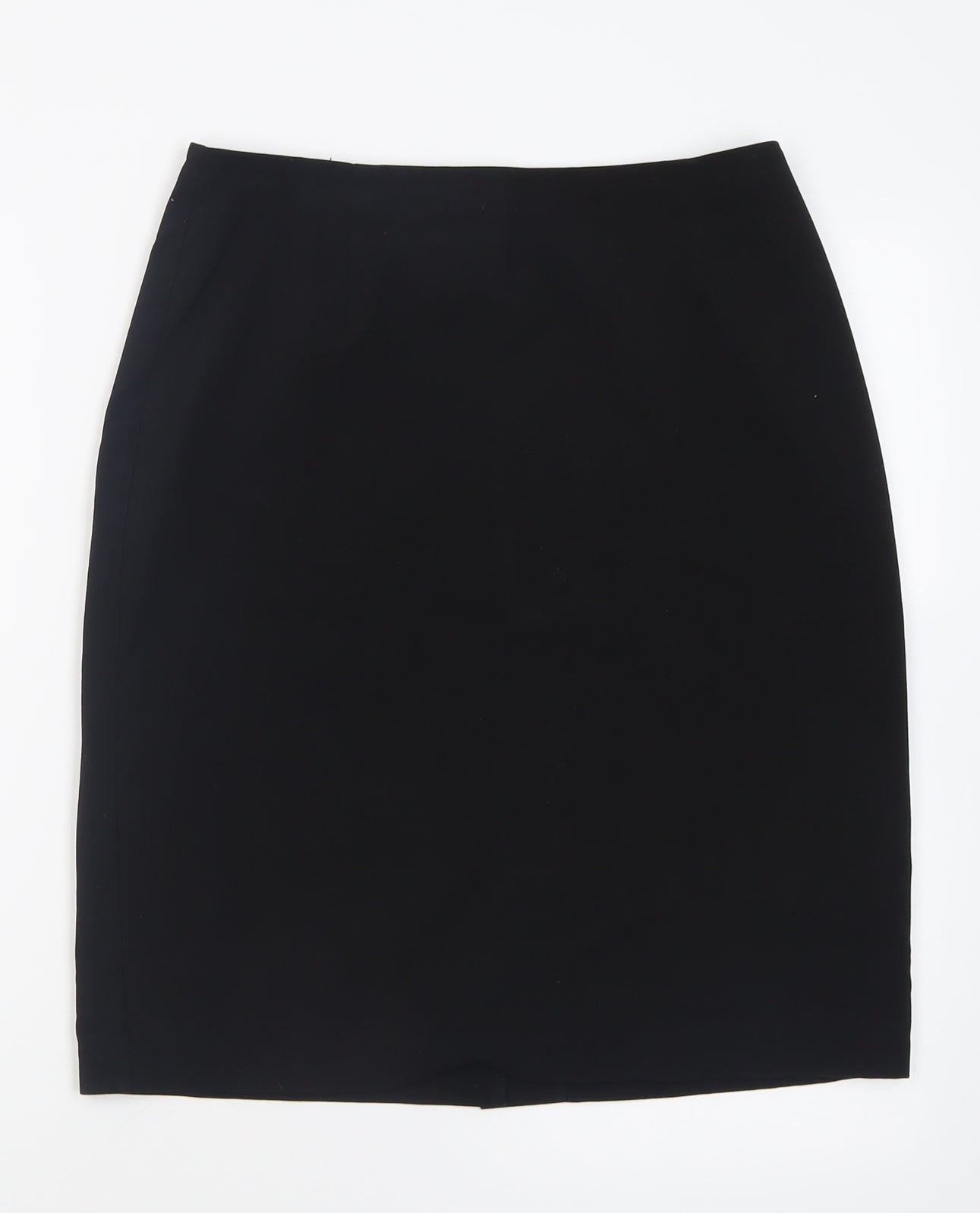 BHS Womens Black  Polyester A-Line Skirt Size 12   Button