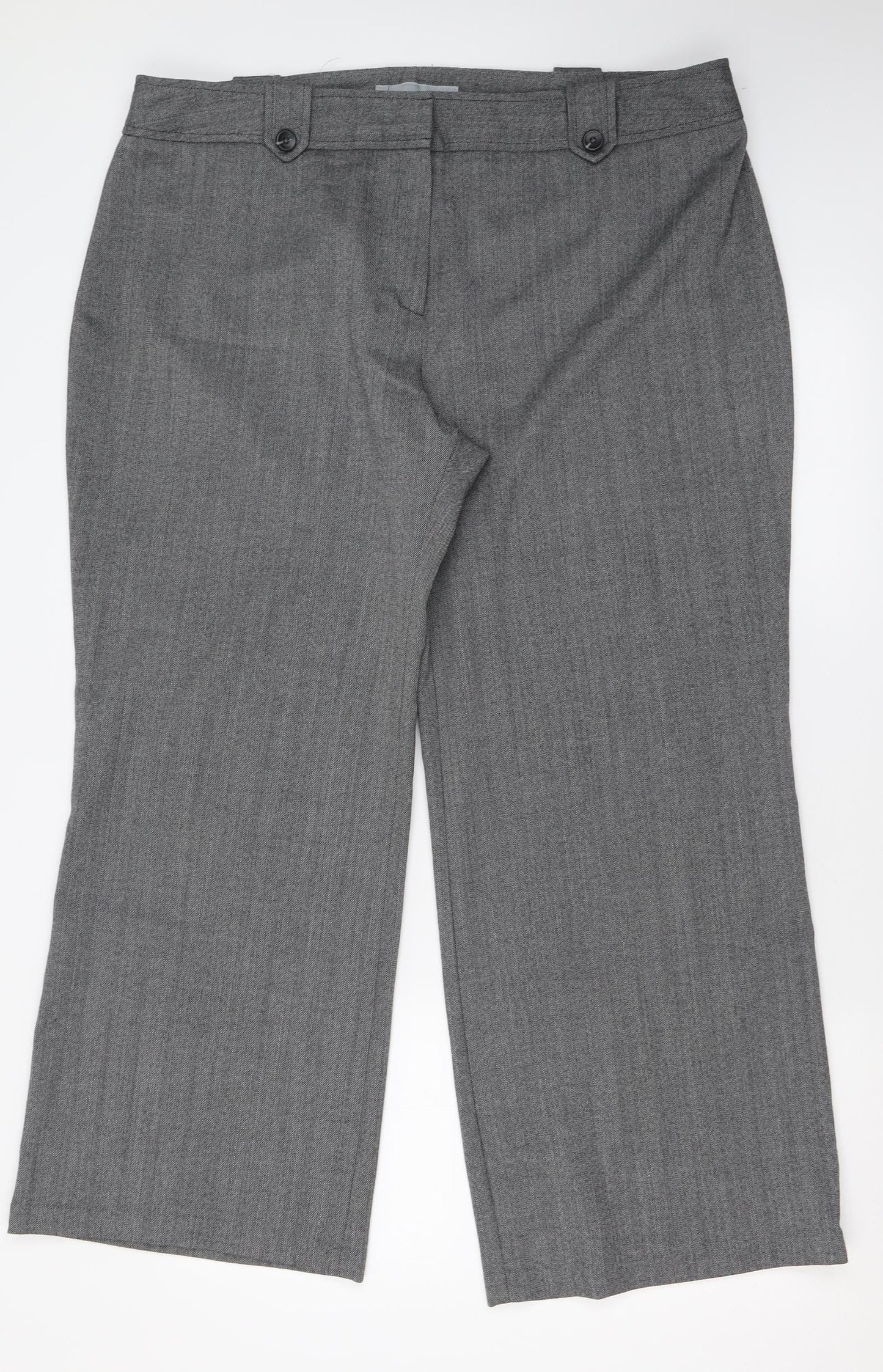 NEXT Womens Grey  Polyester Trousers  Size 20 L29 in Regular Hook & Eye