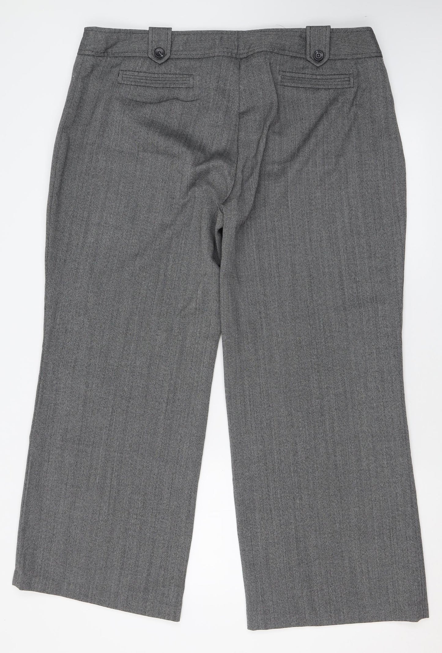 NEXT Womens Grey  Polyester Trousers  Size 20 L29 in Regular Hook & Eye