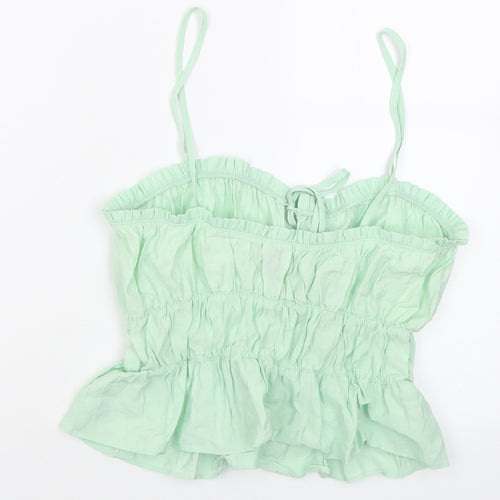 Primark Womens Green  Viscose Cropped Tank Size 10 Square Neck