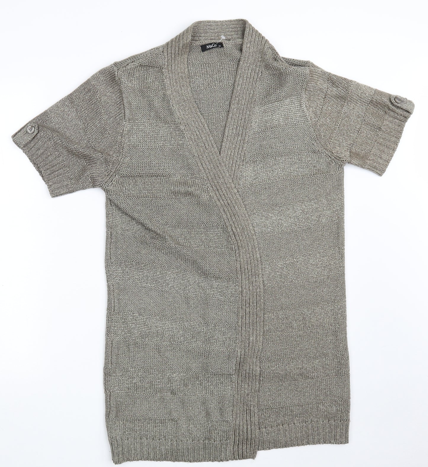 M&Co Womens Gold V-Neck  Acrylic Wrap Jumper Size 20