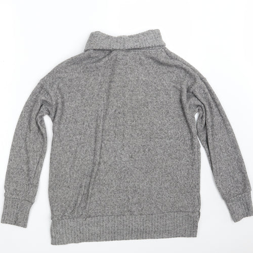 F&F Womens Grey High Neck  Polyester Pullover Jumper Size 6