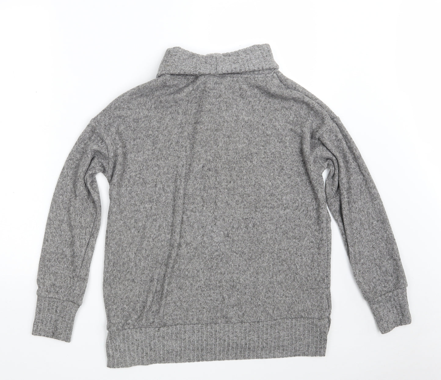 F&F Womens Grey High Neck  Polyester Pullover Jumper Size 6
