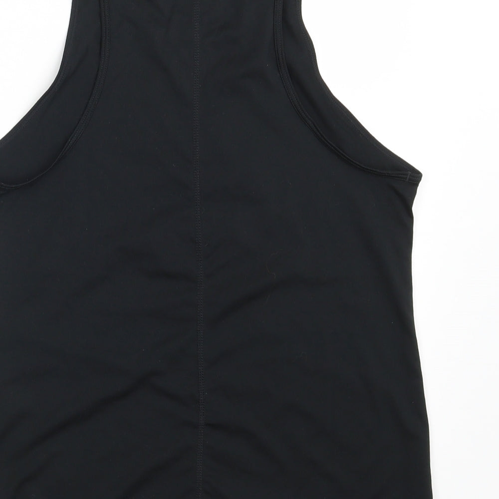Nike Womens Black  100% Polyester Basic Tank Size S Round Neck