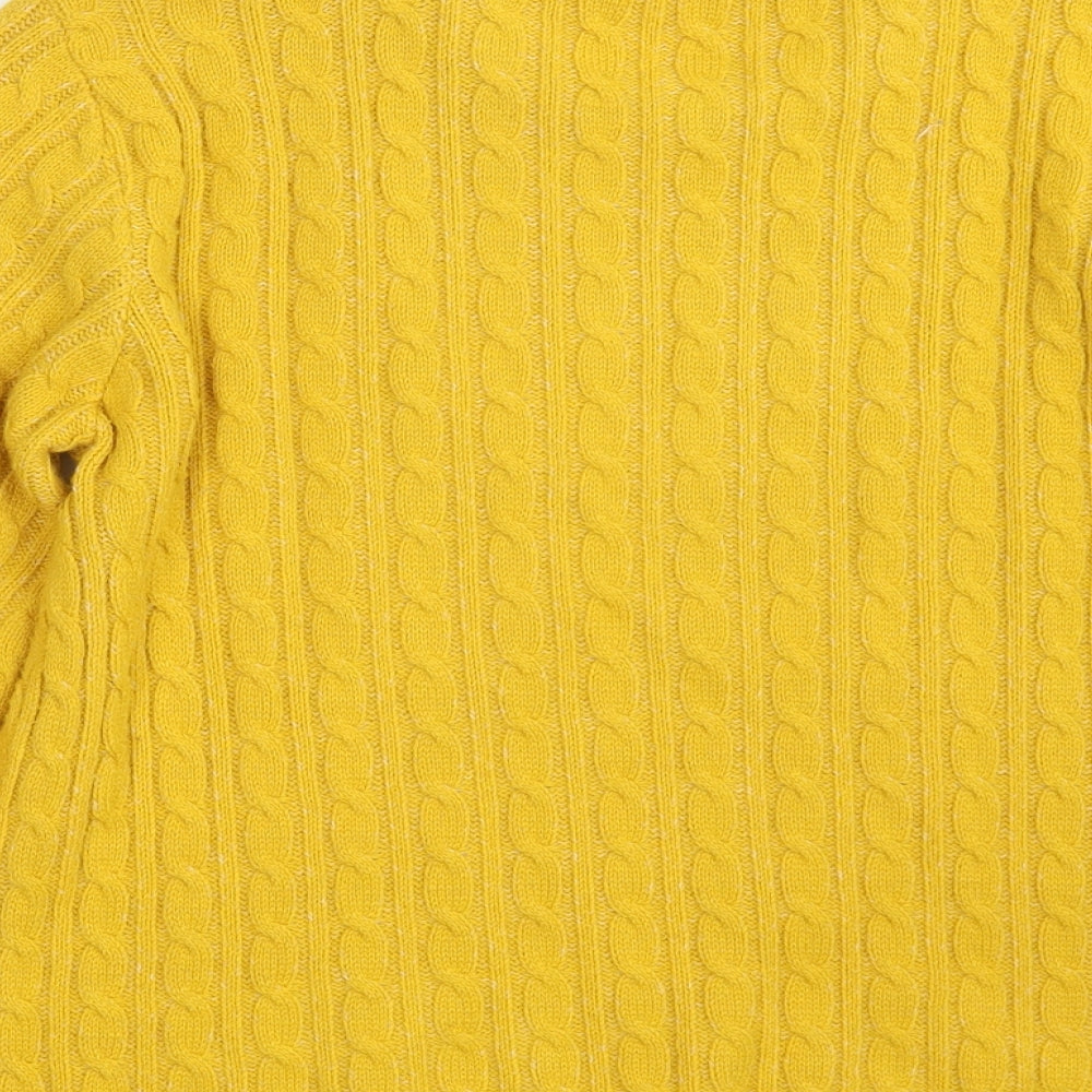 Pure & Natural Womens Yellow Crew Neck  Acrylic Pullover Jumper Size M