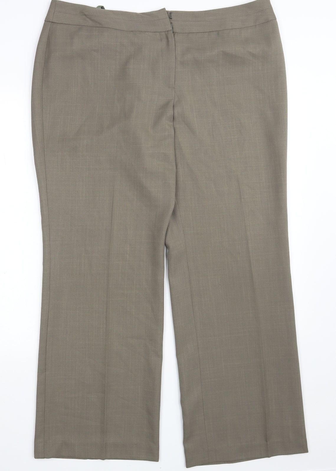 Marks and Spencer Womens Beige  Polyester Dress Pants Trousers Size 18 L31 in Regular Zip