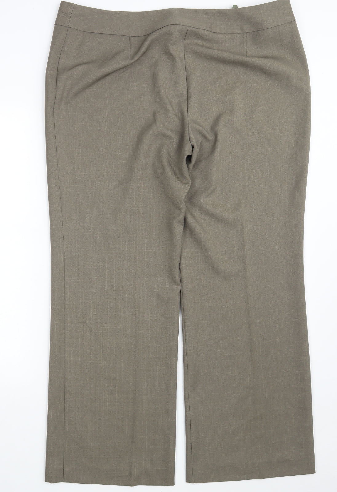 Marks and Spencer Womens Beige  Polyester Dress Pants Trousers Size 18 L31 in Regular Zip