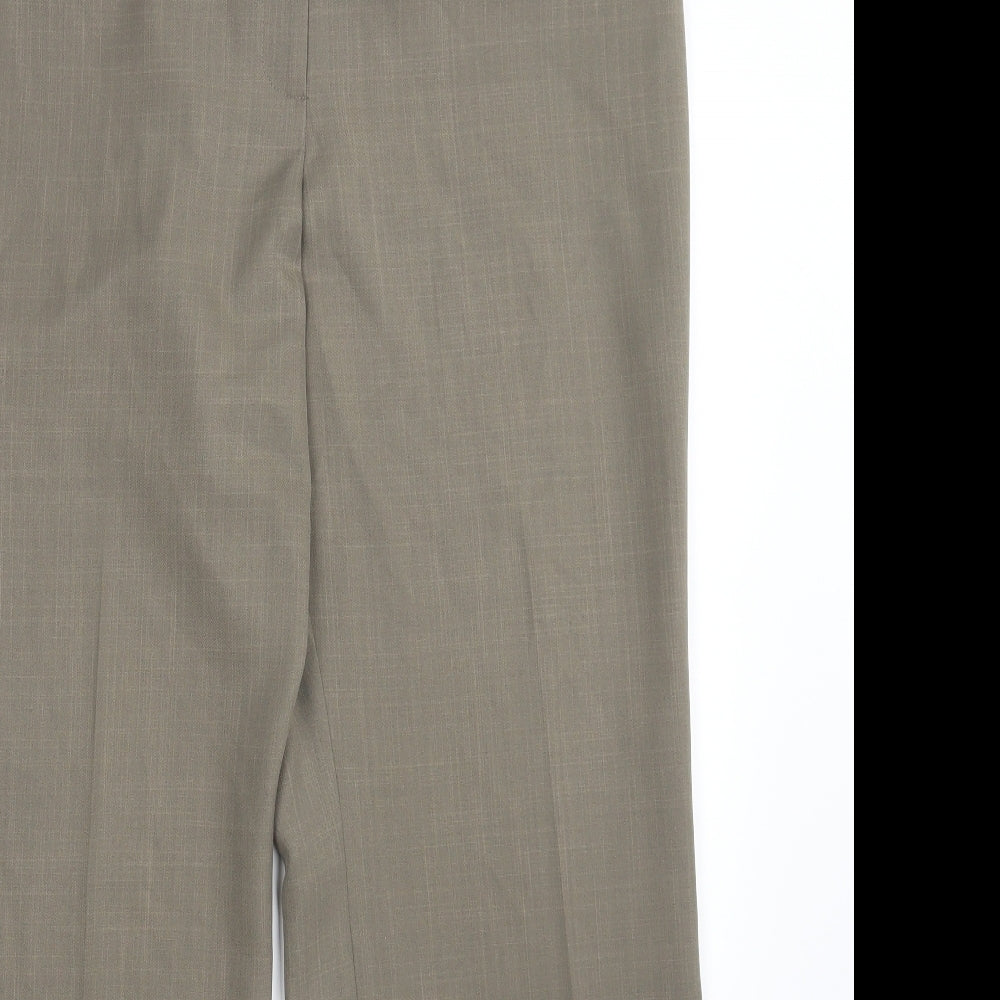Marks and Spencer Womens Beige  Polyester Dress Pants Trousers Size 18 L31 in Regular Zip