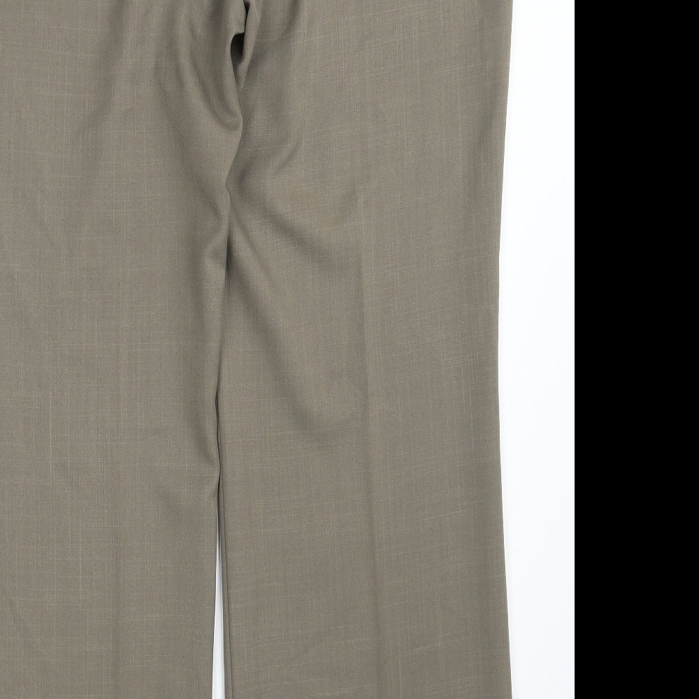 Marks and Spencer Womens Beige  Polyester Dress Pants Trousers Size 18 L31 in Regular Zip