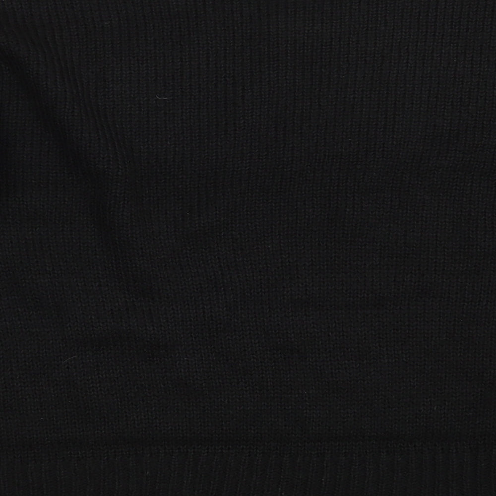New Look Womens Black Crew Neck  Acrylic Pullover Jumper Size L