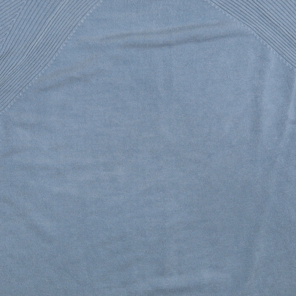 George Womens Blue Round Neck  Acrylic Pullover Jumper Size 16
