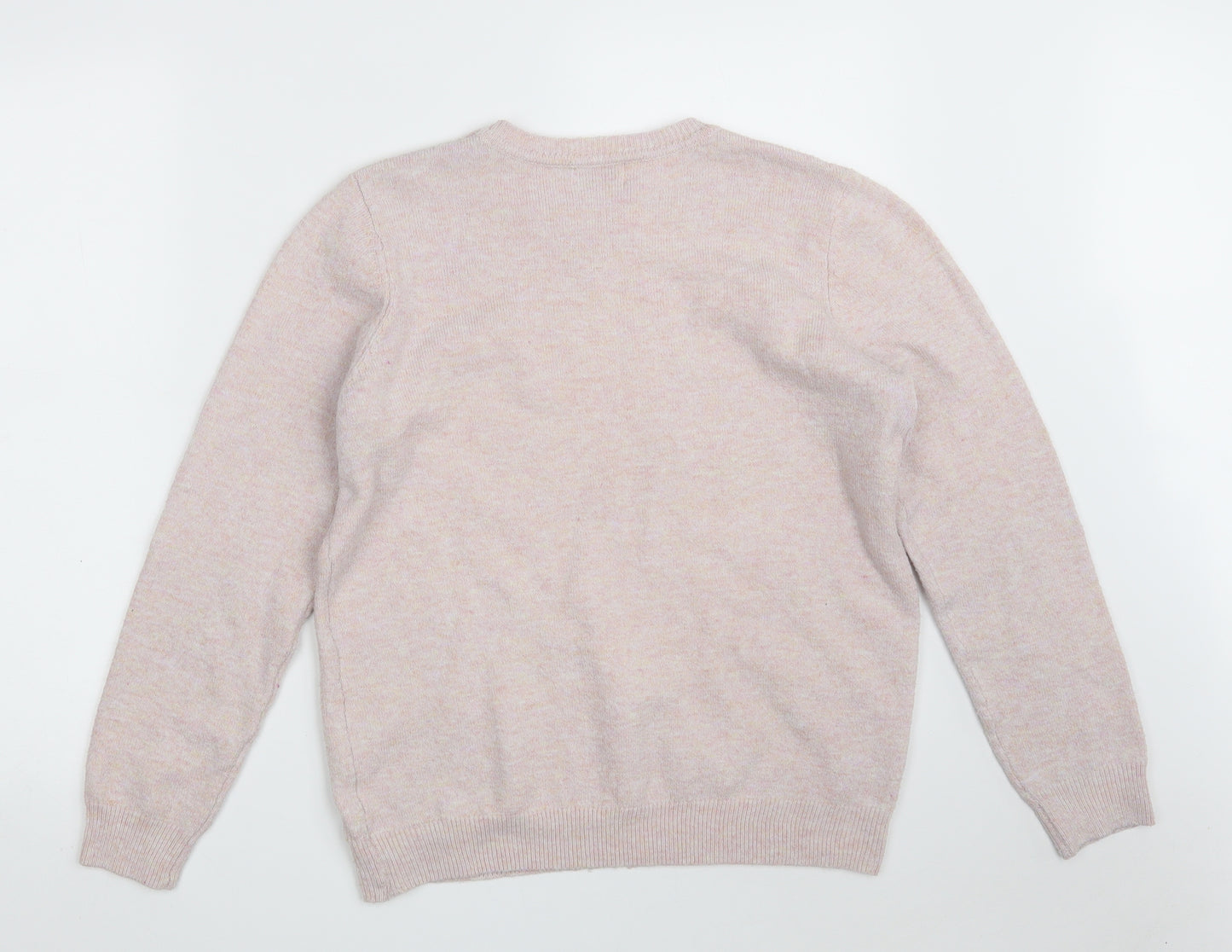 Papaya Womens Pink Crew Neck  Polyester Pullover Jumper Size M