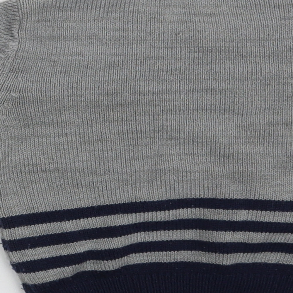 George Baby Grey Striped Acrylic Pullover Jumper Size 18-24 Months   - Christmas JUMPER