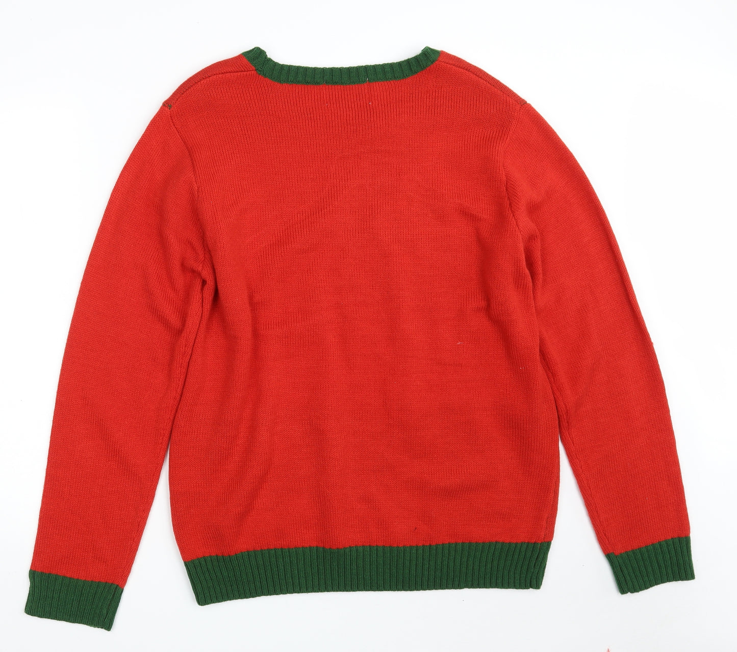 T J Morris Mens Red Round Neck  Acrylic Pullover Jumper Size XL   - Christmas JUMPER