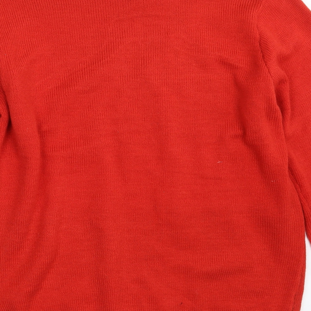 T J Morris Mens Red Round Neck  Acrylic Pullover Jumper Size XL   - Christmas JUMPER
