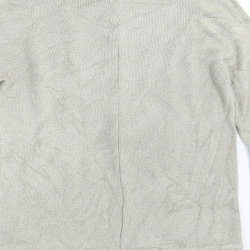 Marks and Spencer Womens Beige Round Neck  Acrylic Pullover Jumper Size 12
