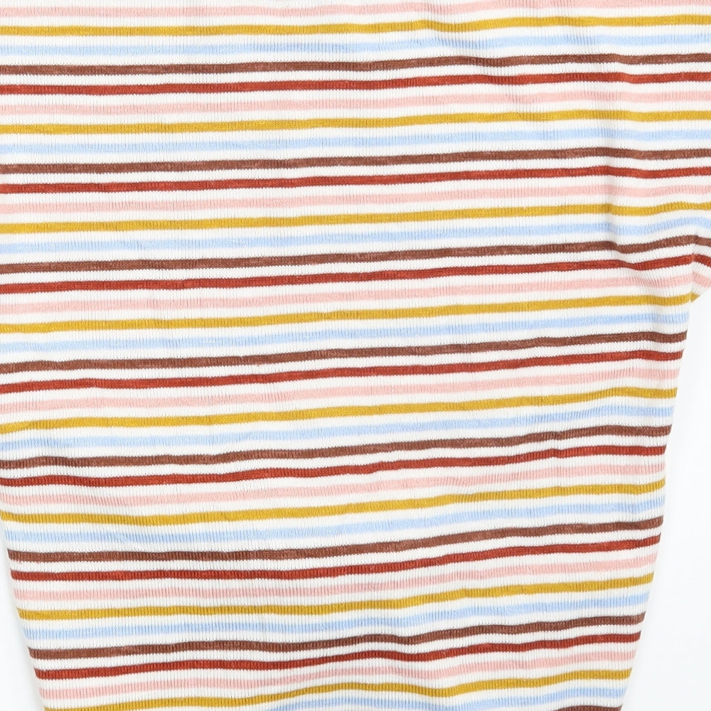 New Look Womens Multicoloured Round Neck Striped Polyester Pullover Jumper Size S