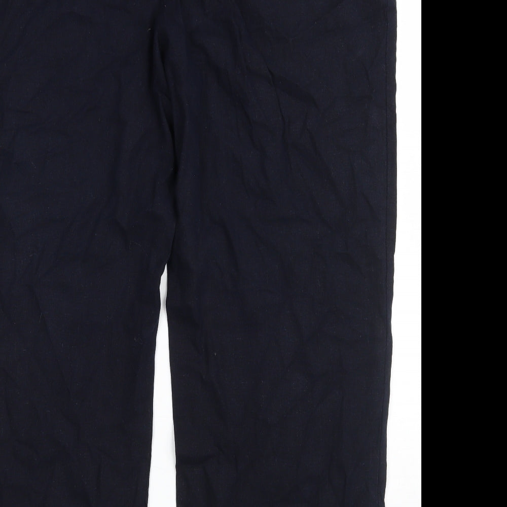 BHS Womens Blue  Linen Bloomer Trousers Size 20 L28 in Regular Zip