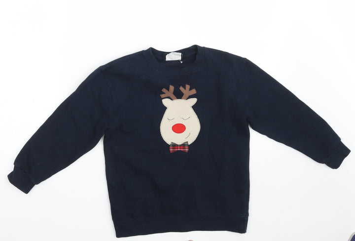 NOT FOR PONIES Girls Blue Cotton Pullover Sweatshirt Size 7-8 Years - Christmas