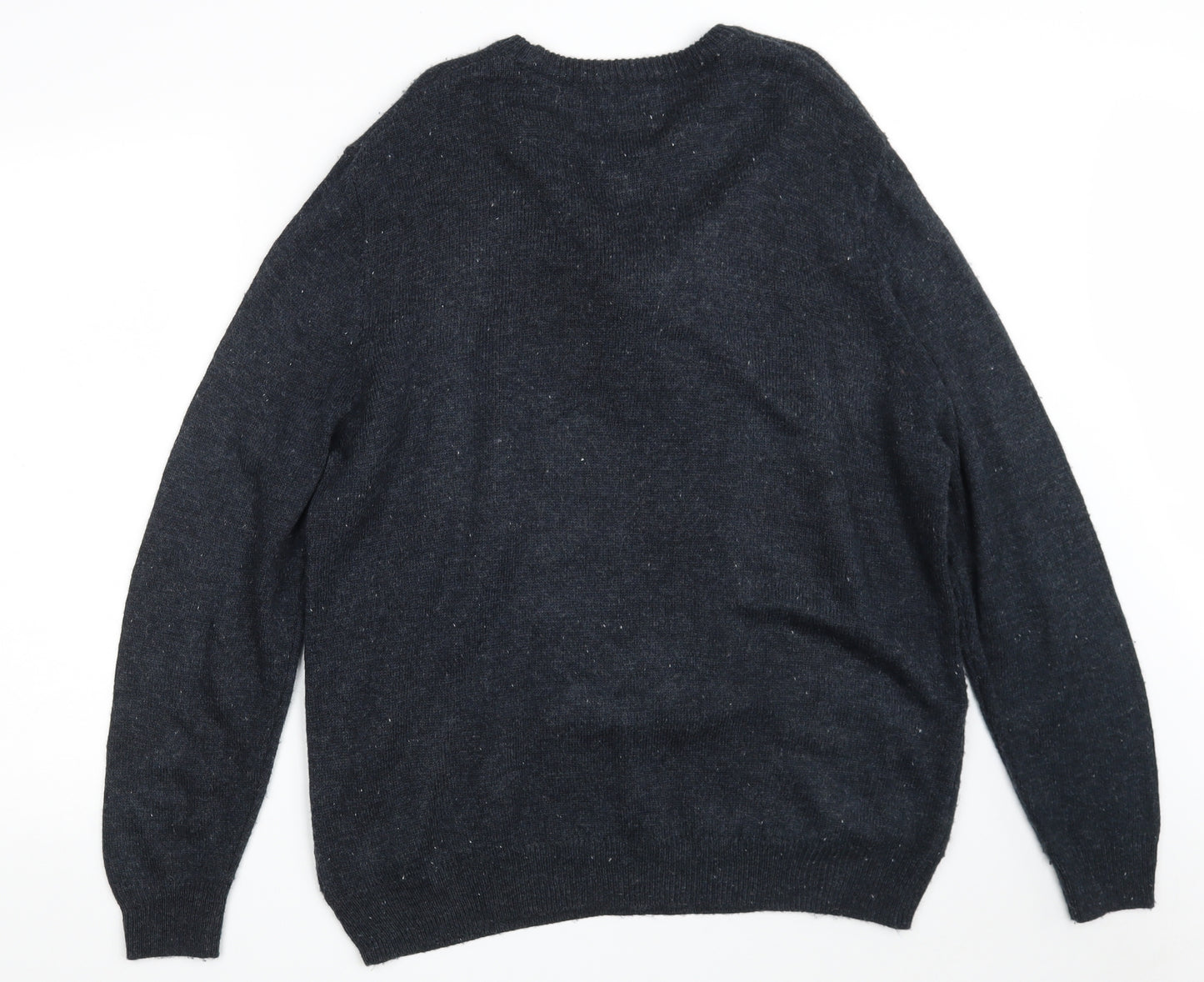 George Mens Blue Crew Neck  Acrylic Pullover Jumper Size L   - Christmas JUMPER