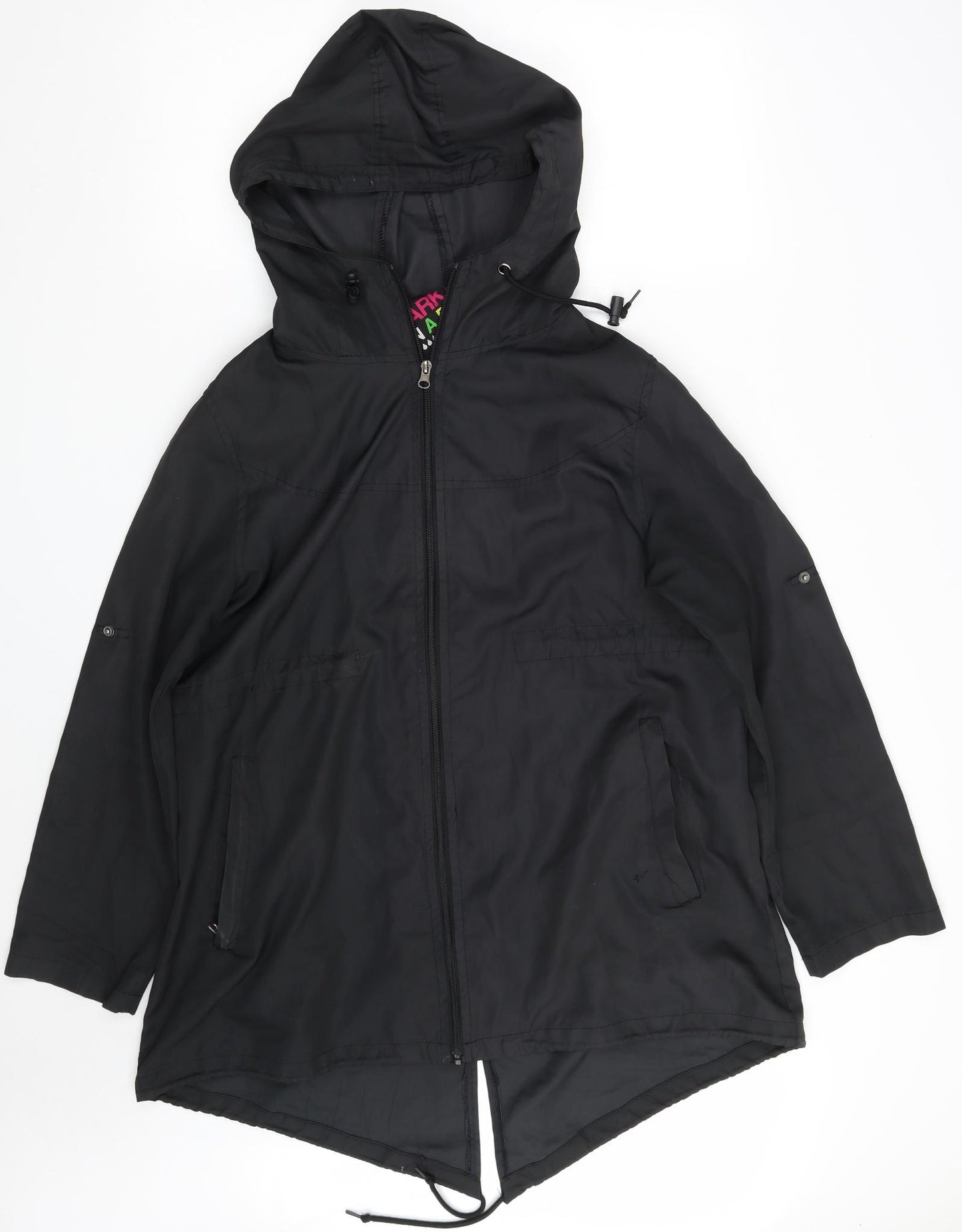 Denim & Co. Womens Black   Parka Coat Size M  Zip