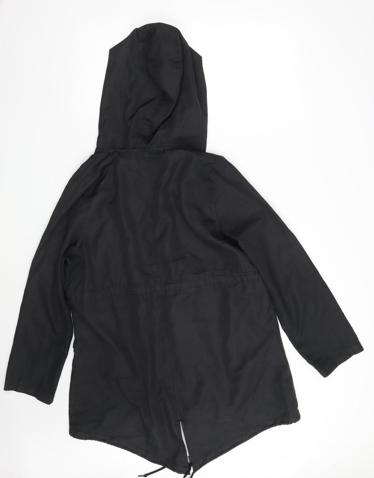 Denim & Co. Womens Black   Parka Coat Size M  Zip