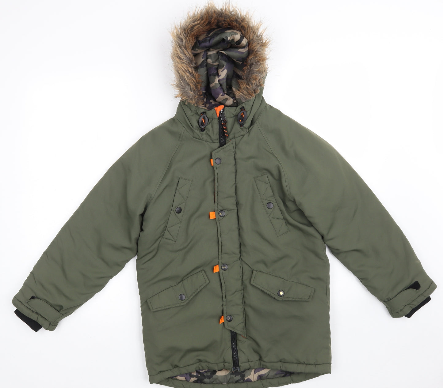 Nutmeg Boys Green   Jacket  Size 9-10 Years  Zip