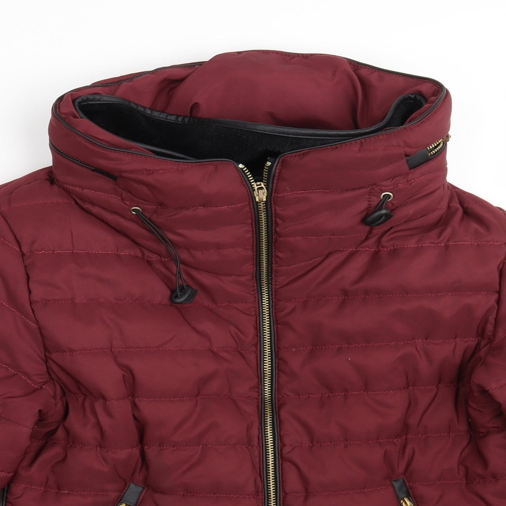 PRETTYLITTLETHING Womens Purple   Jacket Coat Size M  Zip