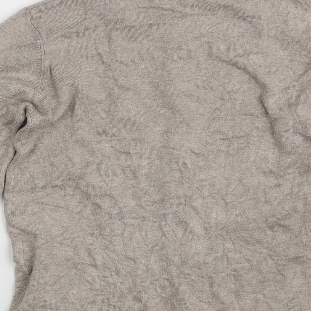 Zara Womens Beige Round Neck  Rayon Cardigan Jumper Size S