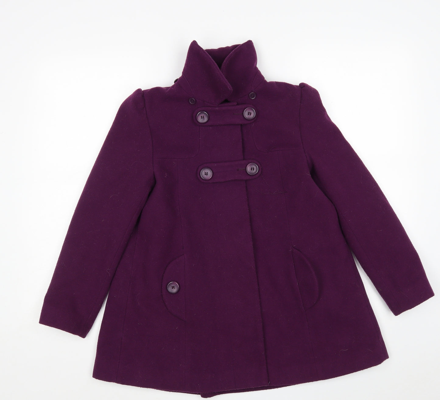 Monsoon Girls Purple   Pea Coat Coat Size 10-11 Years  Button