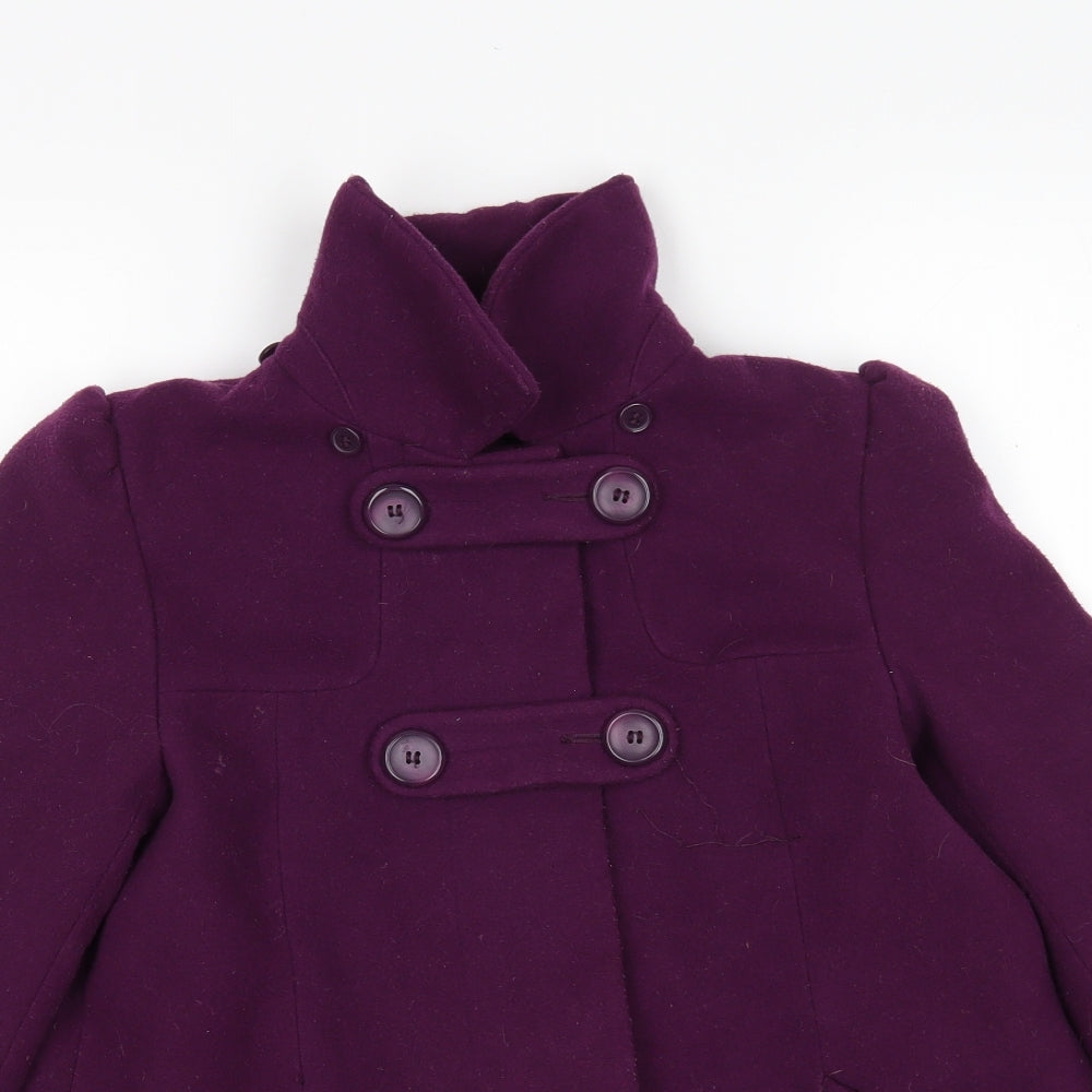 Monsoon Girls Purple   Pea Coat Coat Size 10-11 Years  Button