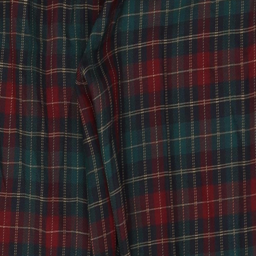 Alice Collins Womens Green Plaid Polyester Trousers  Size 16 L28 in Regular Button