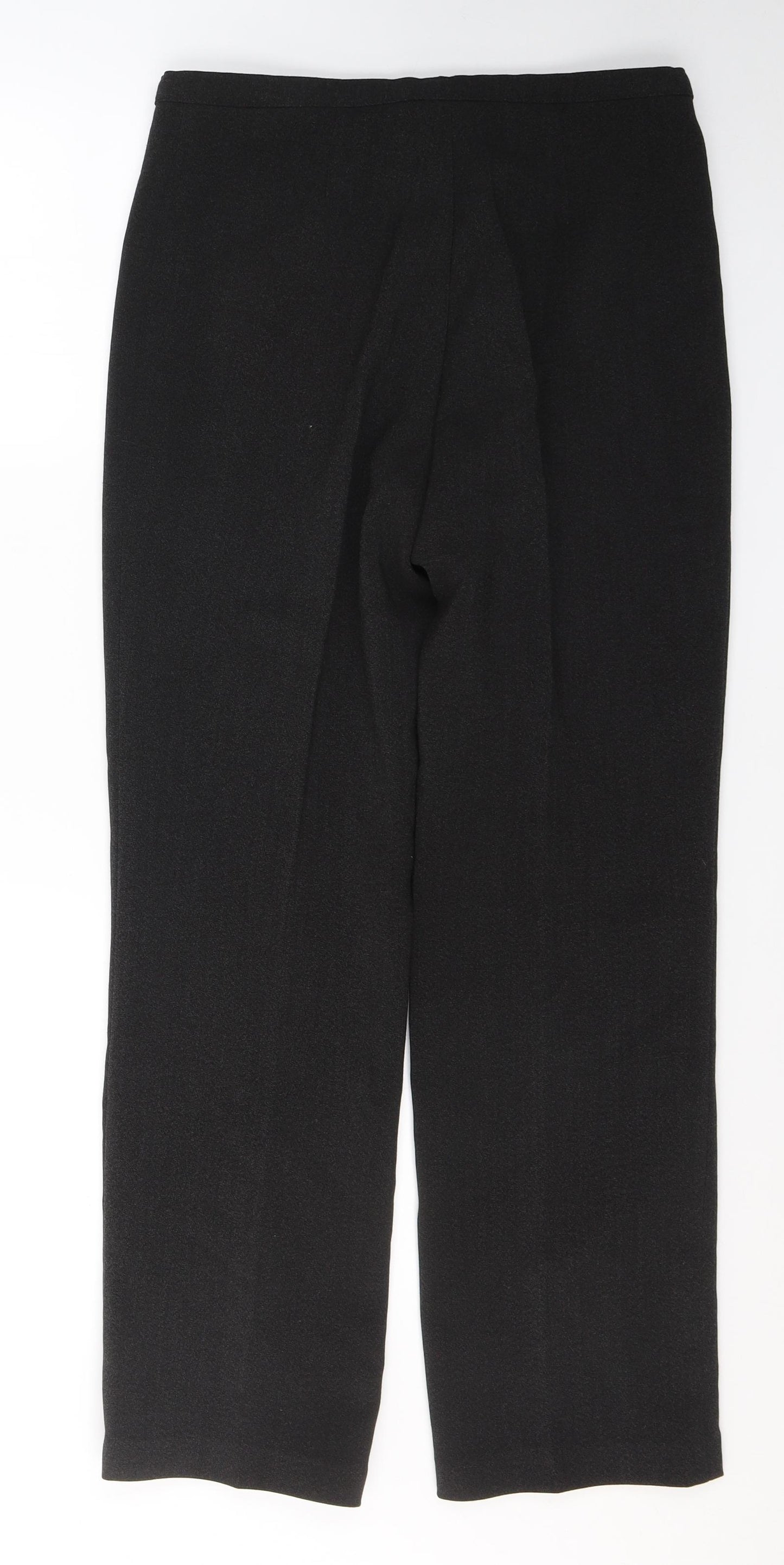 Preworn Womens Black  Viscose Trousers  Size 16 L28 in Regular Zip