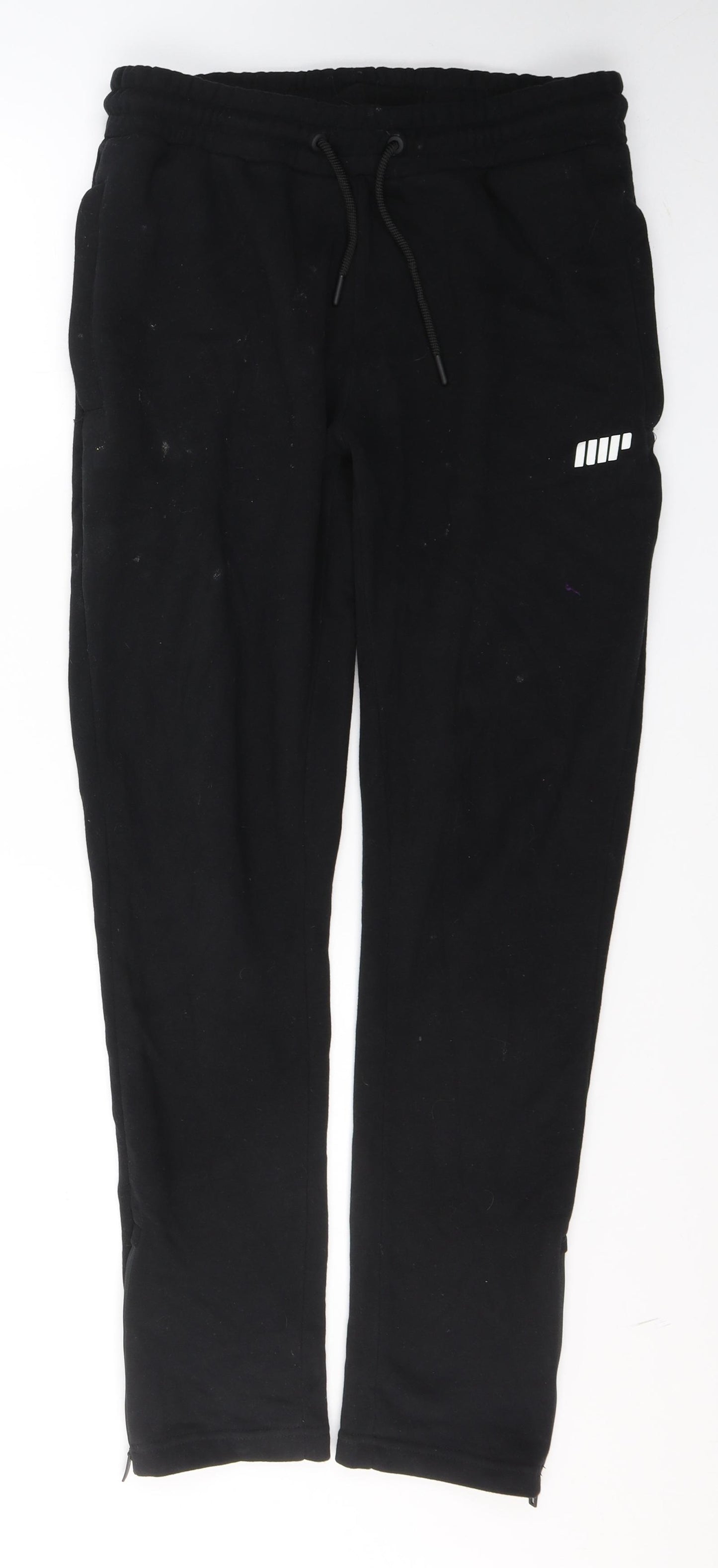 Myprotein Mens Black  Polyester Sweatpants Trousers Size M L30 in Regular Tie