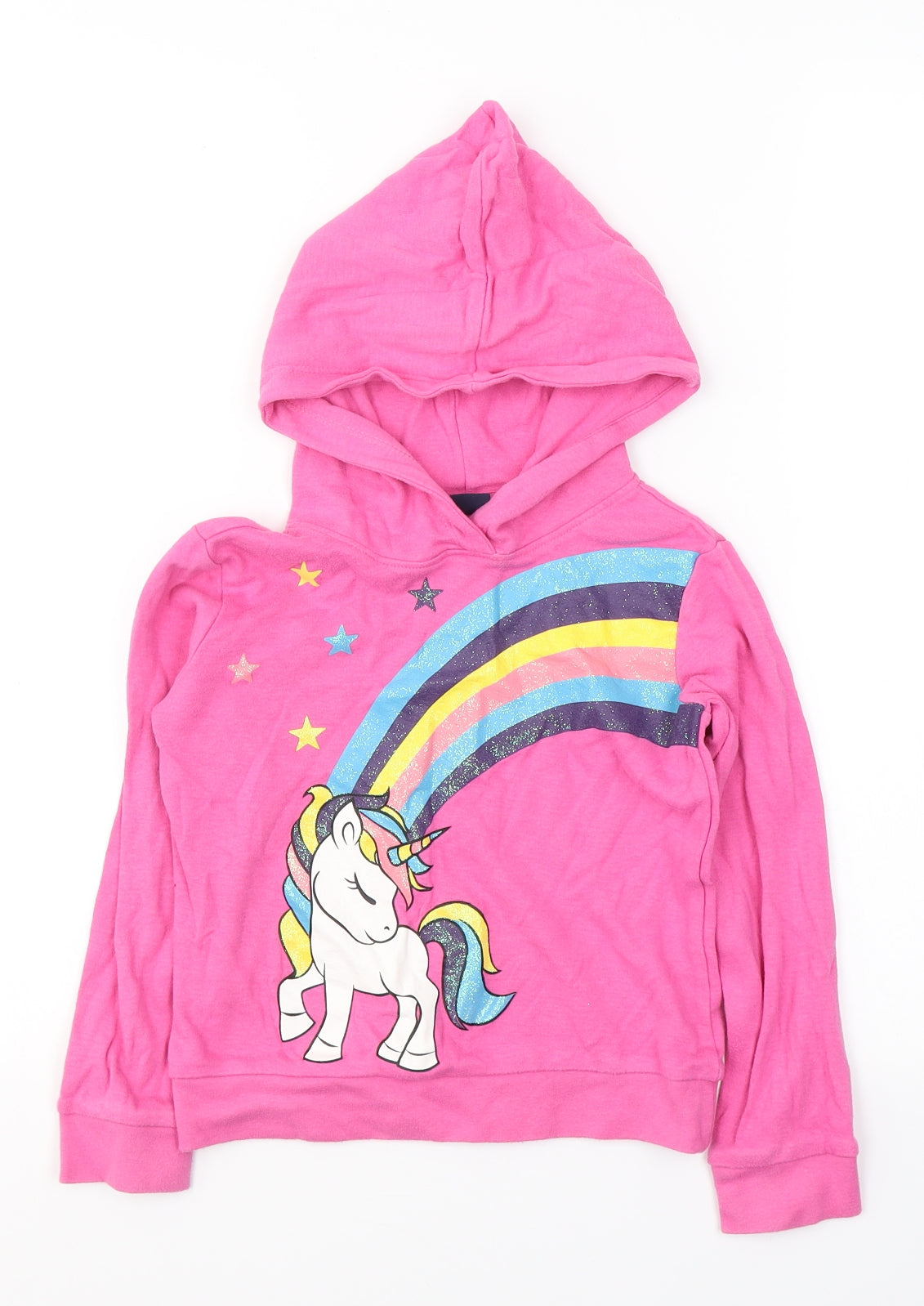 AriZona Girls Pink  100% Cotton Pullover Hoodie Size 6-7 Years  Pullover