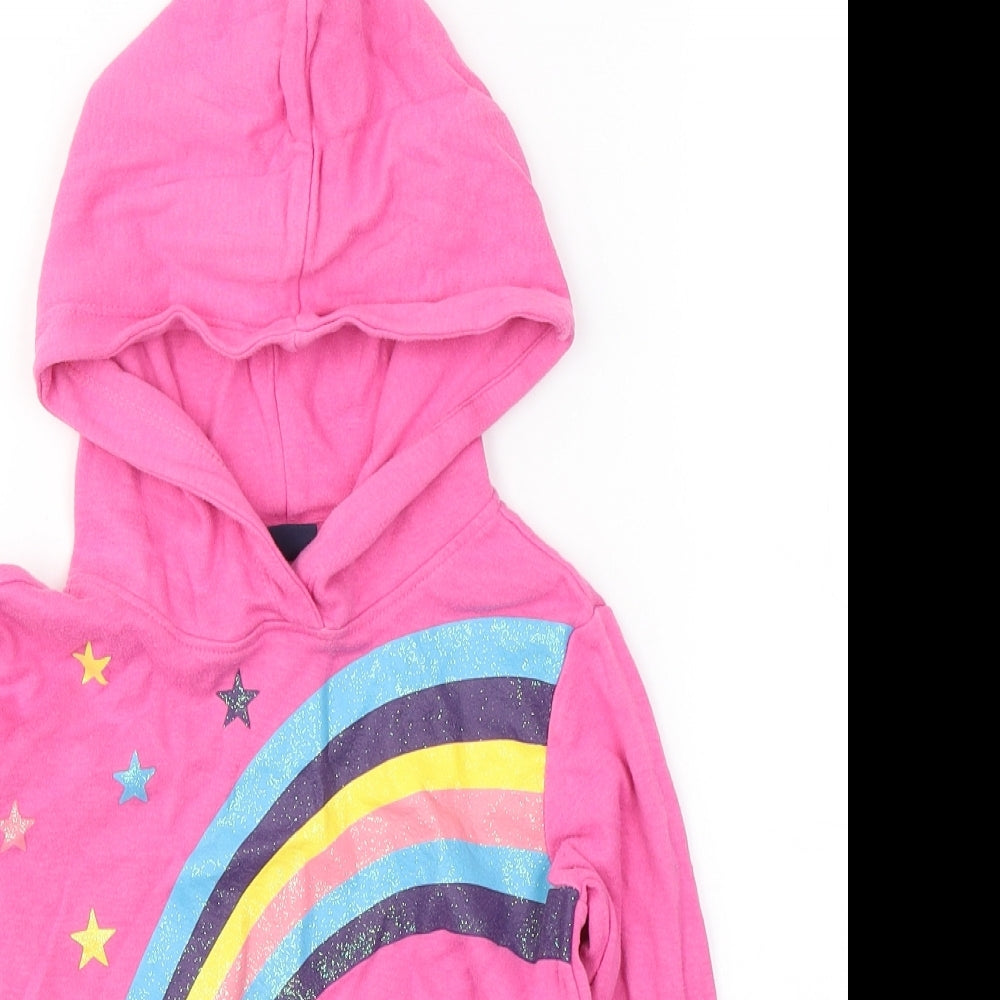 AriZona Girls Pink  100% Cotton Pullover Hoodie Size 6-7 Years  Pullover