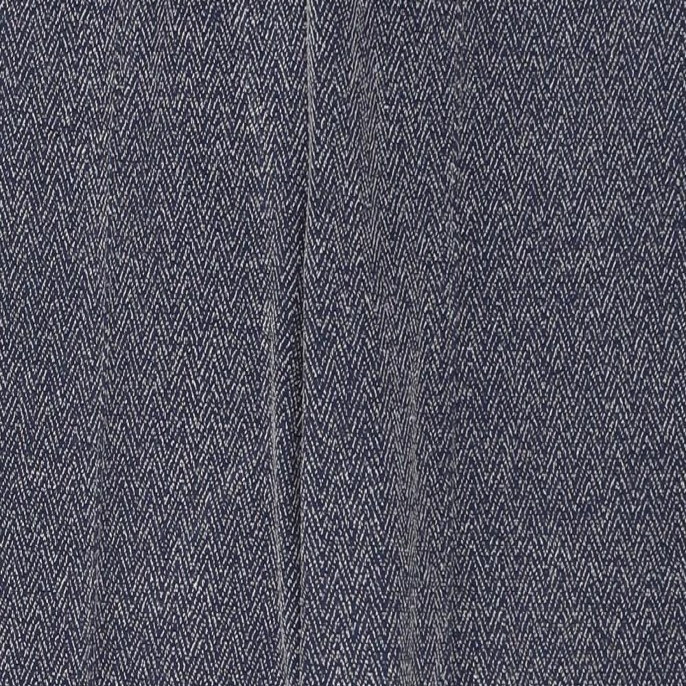 Bonmarché Womens Grey Herringbone Polyester Trousers  Size 16 L30 in Regular