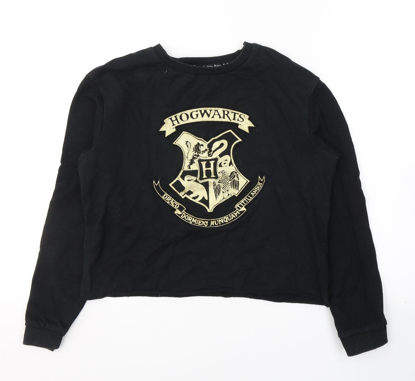 Harry Potter Girls Black  Cotton Pullover Sweatshirt Size 12-13 Years  Pullover