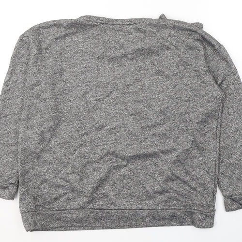 TU Womens Grey  Cotton Basic Blouse Size 16 Round Neck