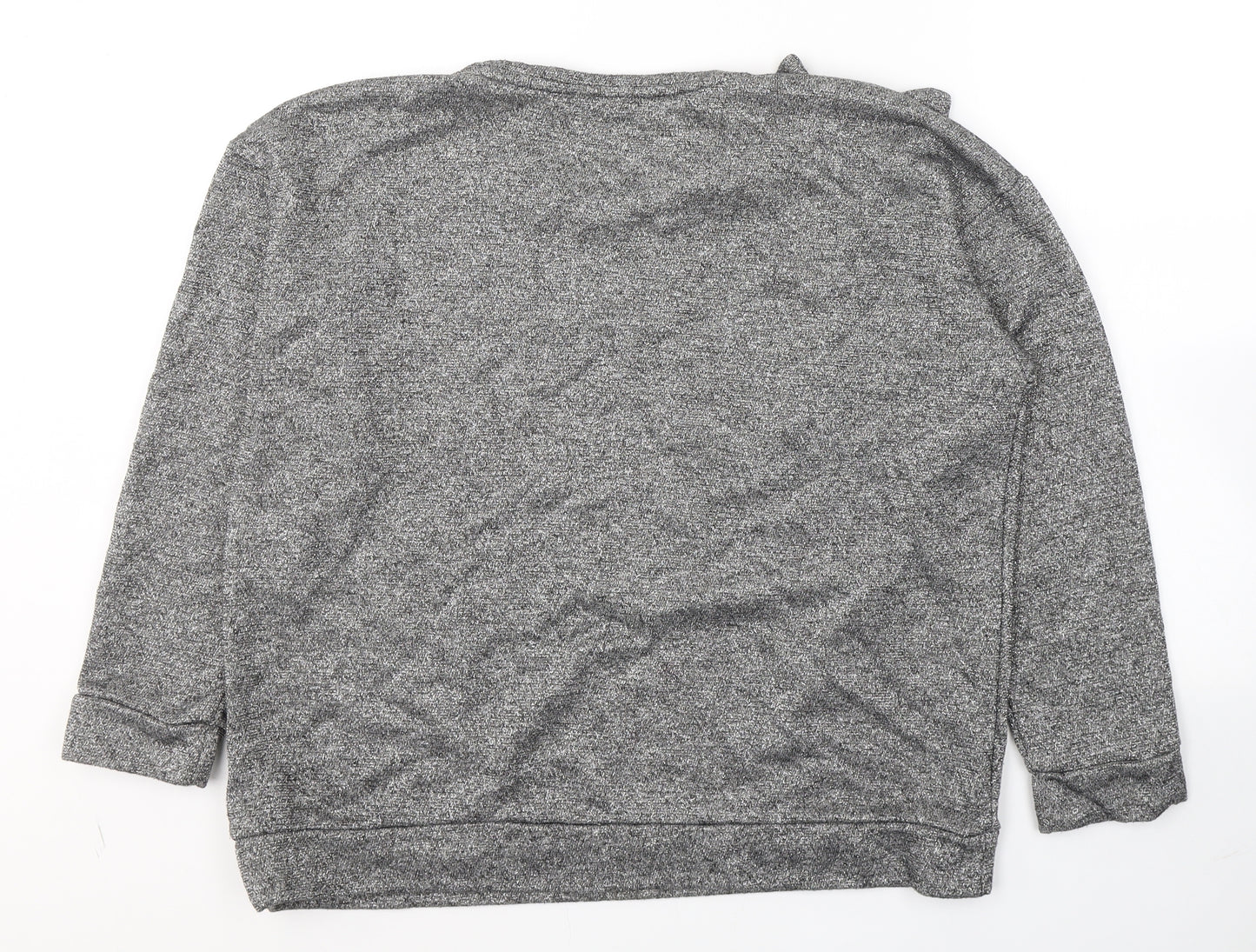 TU Womens Grey  Cotton Basic Blouse Size 16 Round Neck