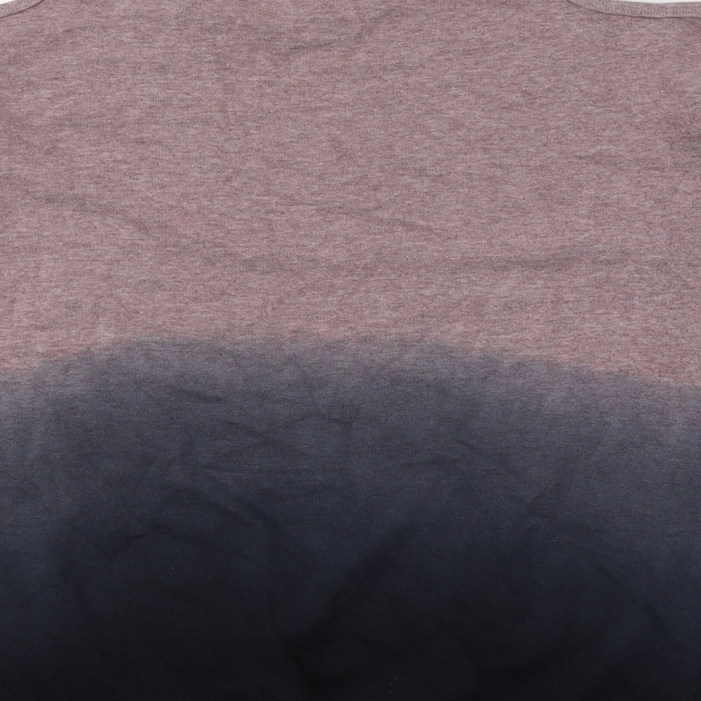 Topshop Womens Pink Colourblock Cotton Basic T-Shirt Size 8 Round Neck