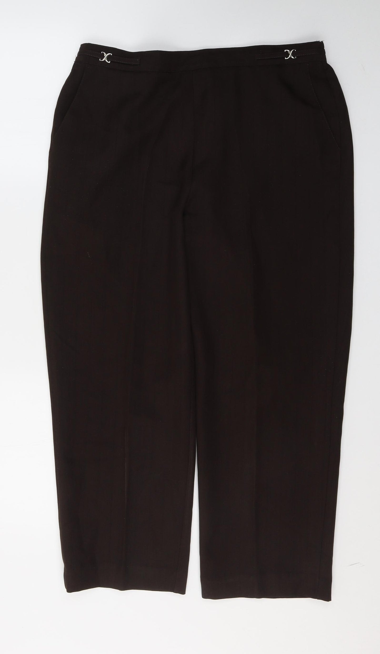 BHS Womens Brown  Polyester Trousers  Size 14 L24.5 in Regular