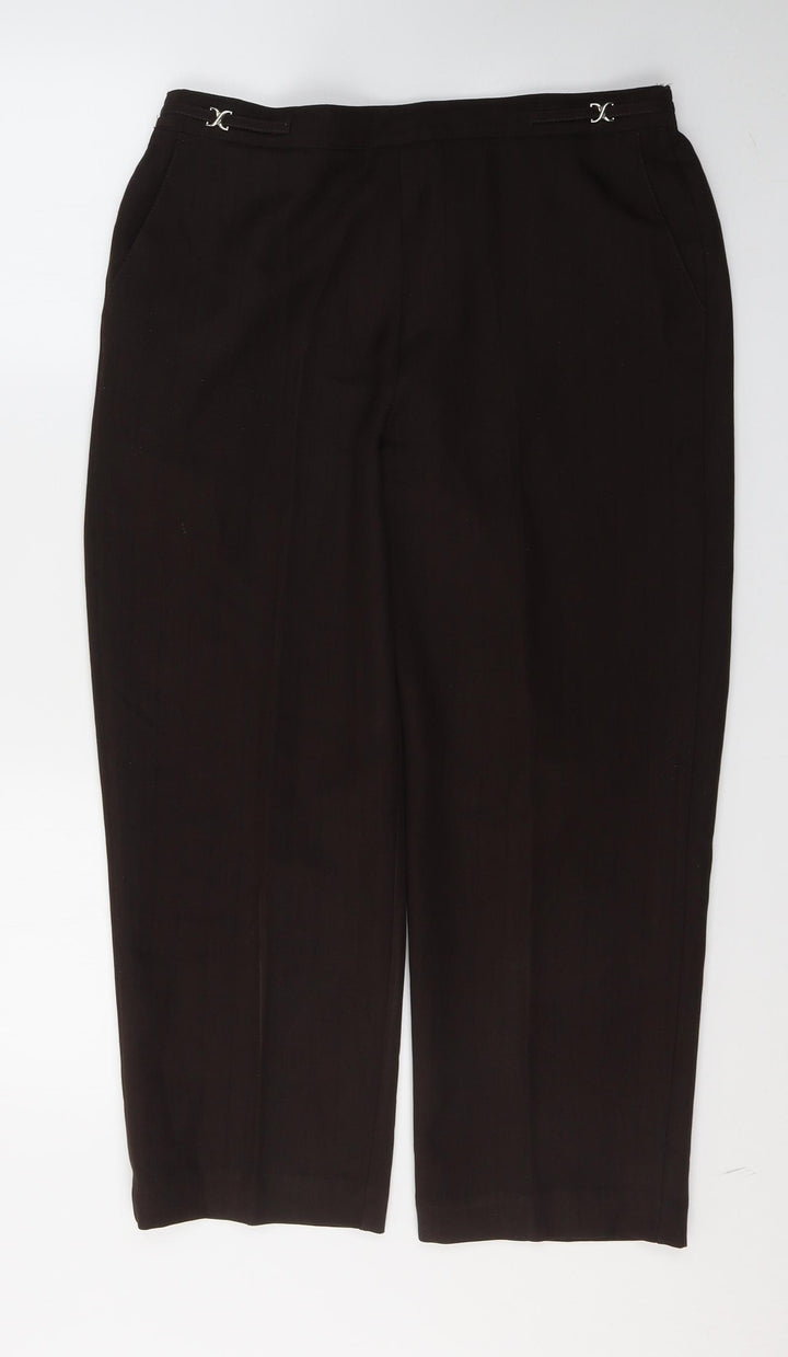 BHS Womens Brown  Polyester Trousers  Size 14 L24.5 in Regular
