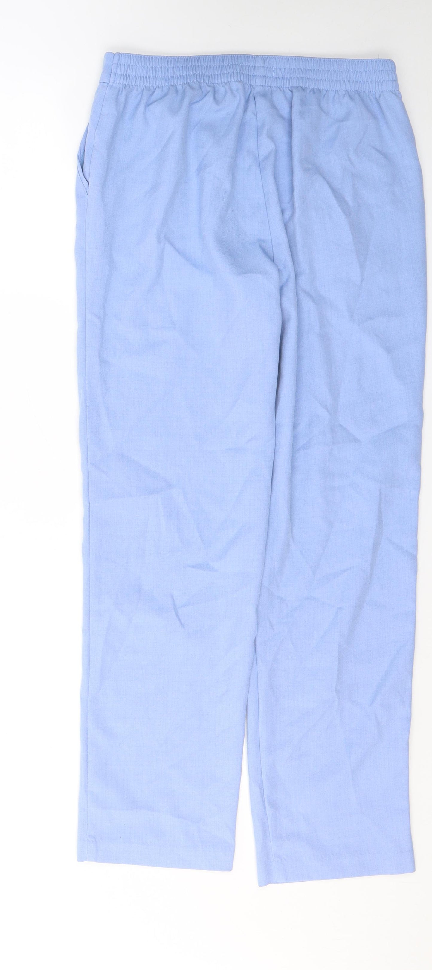 Marks and Spencer Womens Blue  Polyester Trousers  Size 10 L28 in Regular