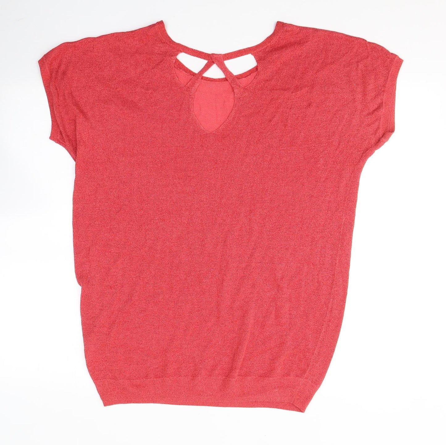 NEXT Womens Red  Viscose Jersey T-Shirt Size 16 Round Neck