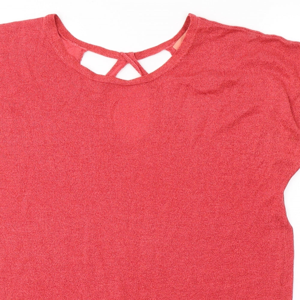 NEXT Womens Red  Viscose Jersey T-Shirt Size 16 Round Neck